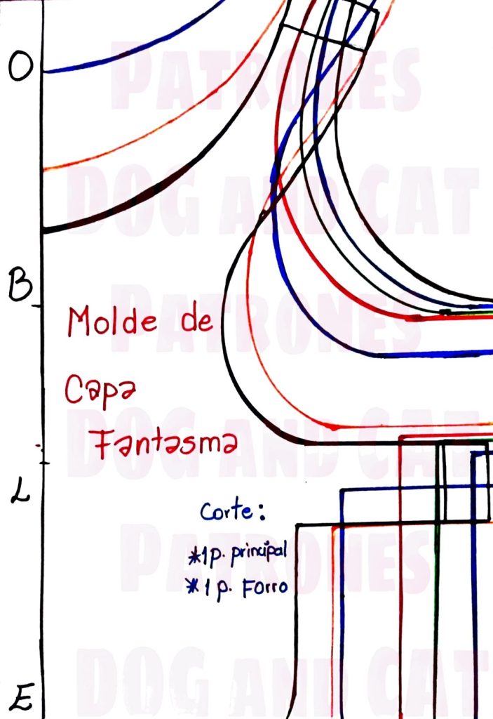 Capa de fantasma para cachorro no Halloween - molde parte 4