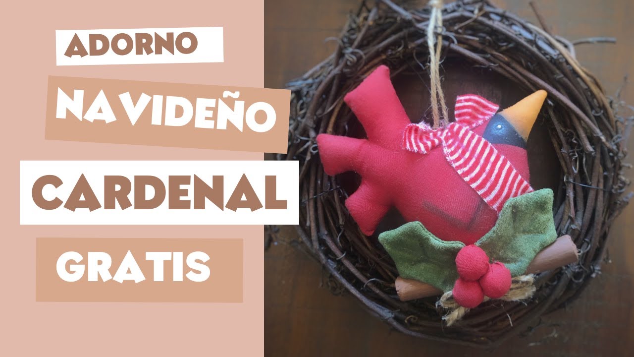 Cardeal natalino de tecido