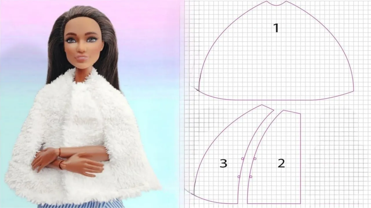 Casaco capa para Barbie