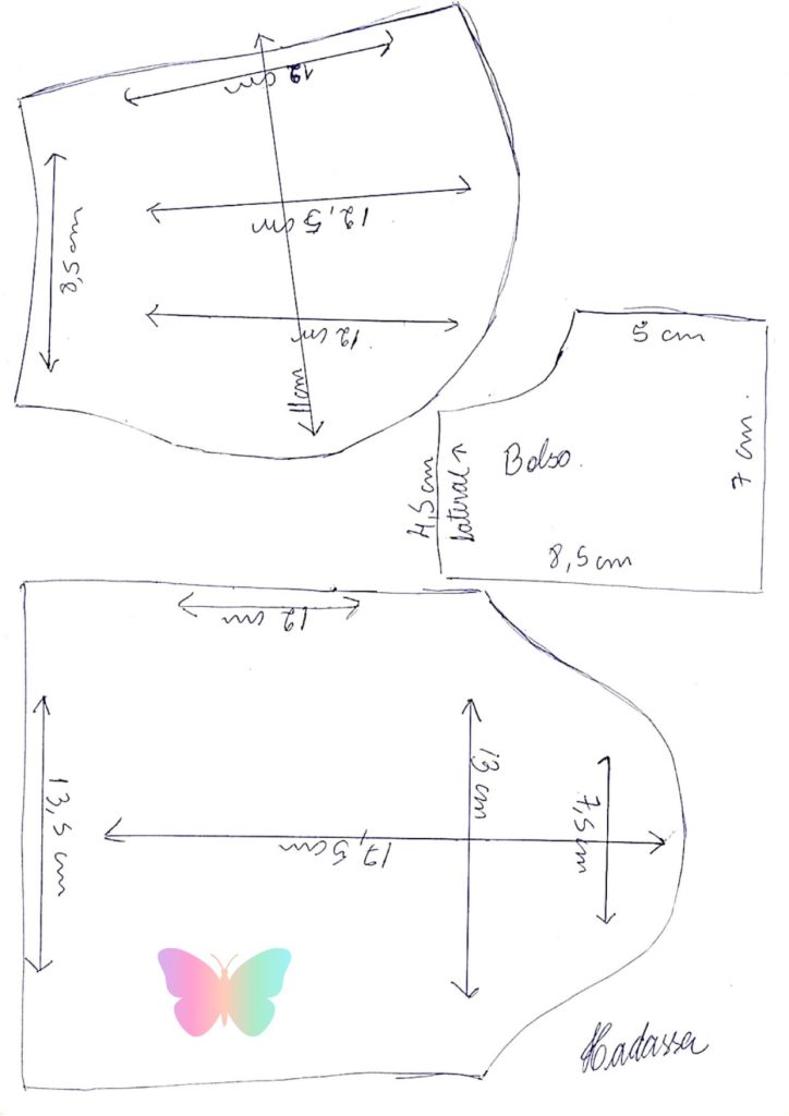 Casaco para o boneco de pano Luiz - molde parte 1
