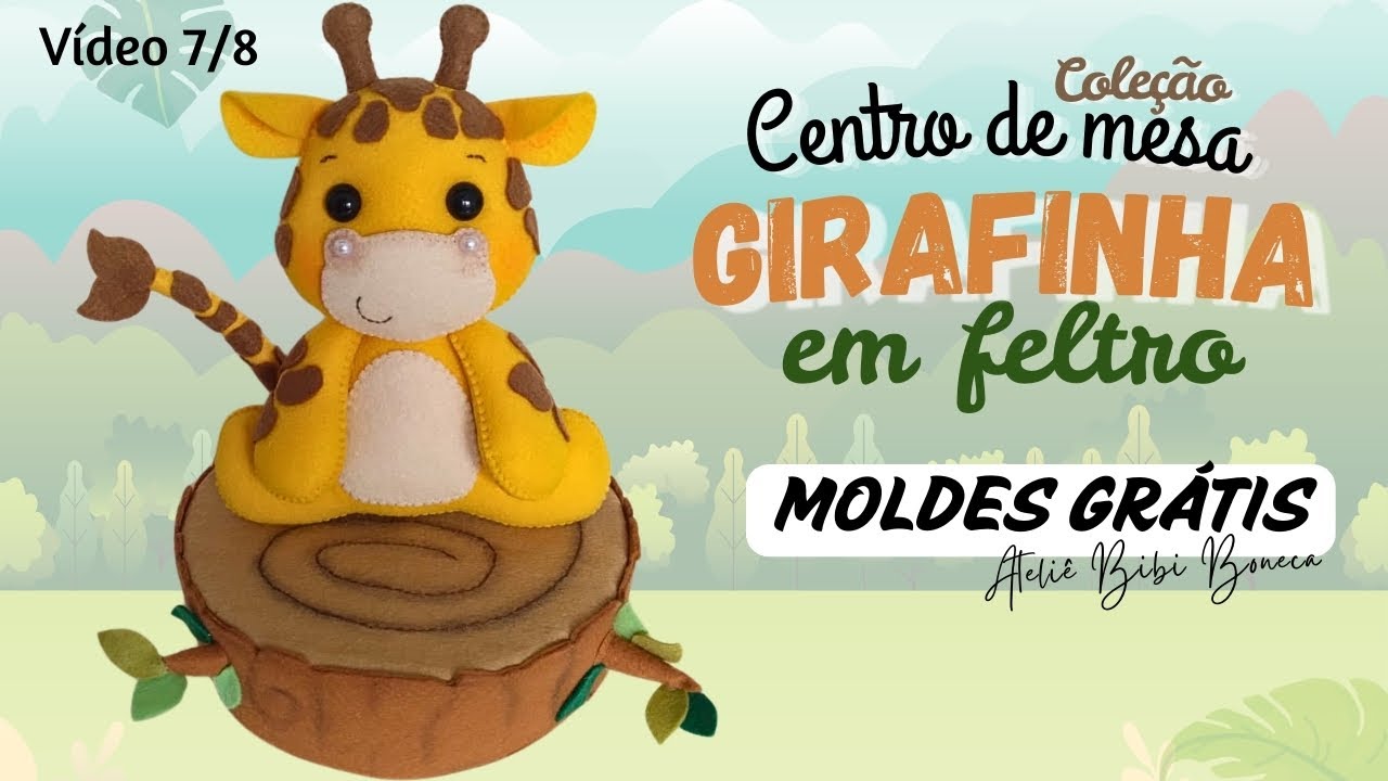 Centro de mesa girafa de feltro para vender o ano todo