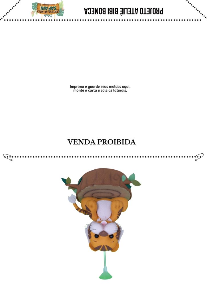 Centro de mesa tigre de feltro para vender o ano todo - molde parte 4