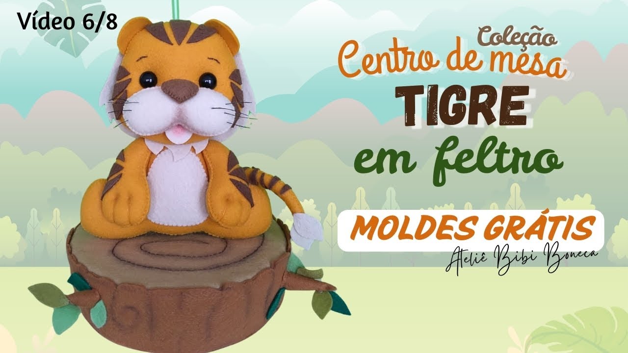 Centro de mesa tigre de feltro para vender o ano todo