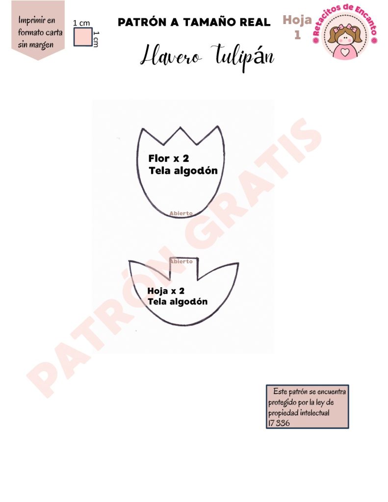 Chaveiro de tulipa fácil para vender muito - molde parte 3