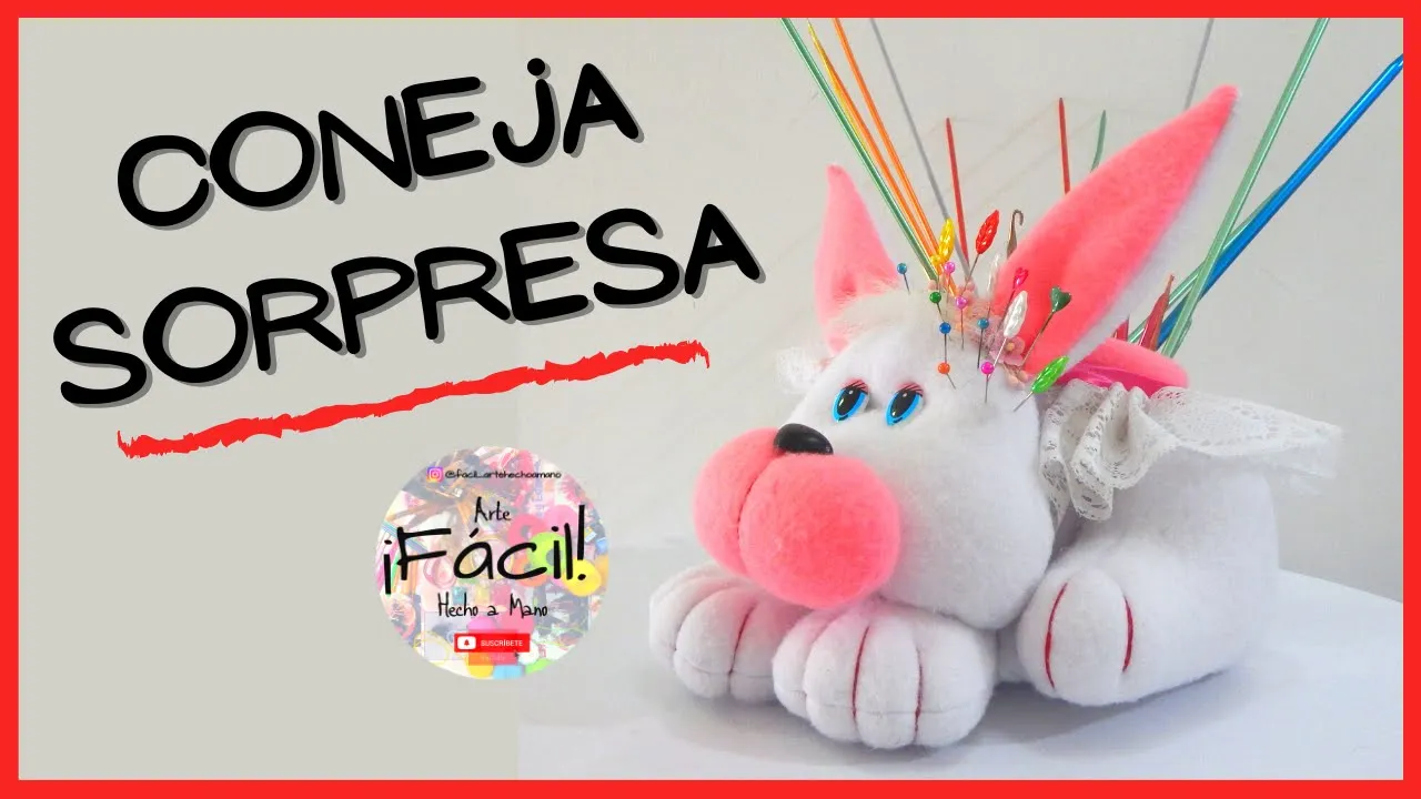Coelha alfineteira e porta-lápis passo a passo