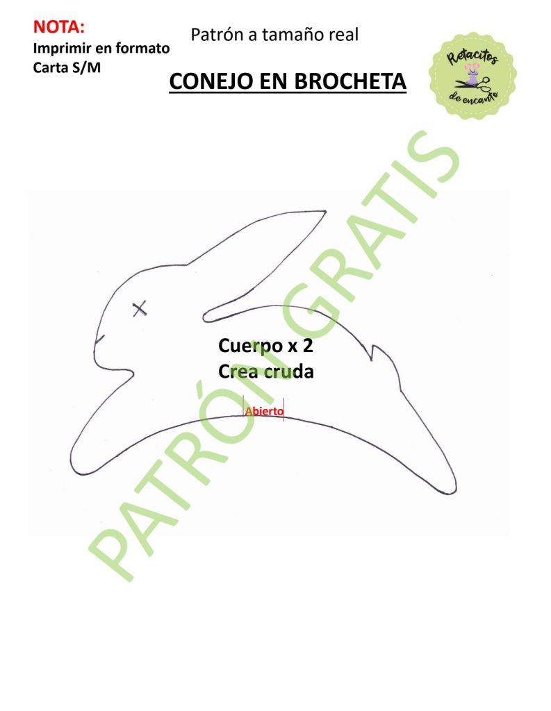 Coelho no palito e Coelho Téo - molde parte 3
