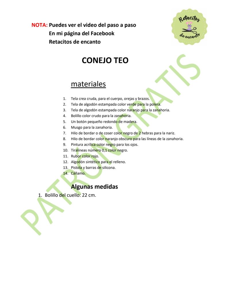Coelho no palito e Coelho Téo - molde parte 5