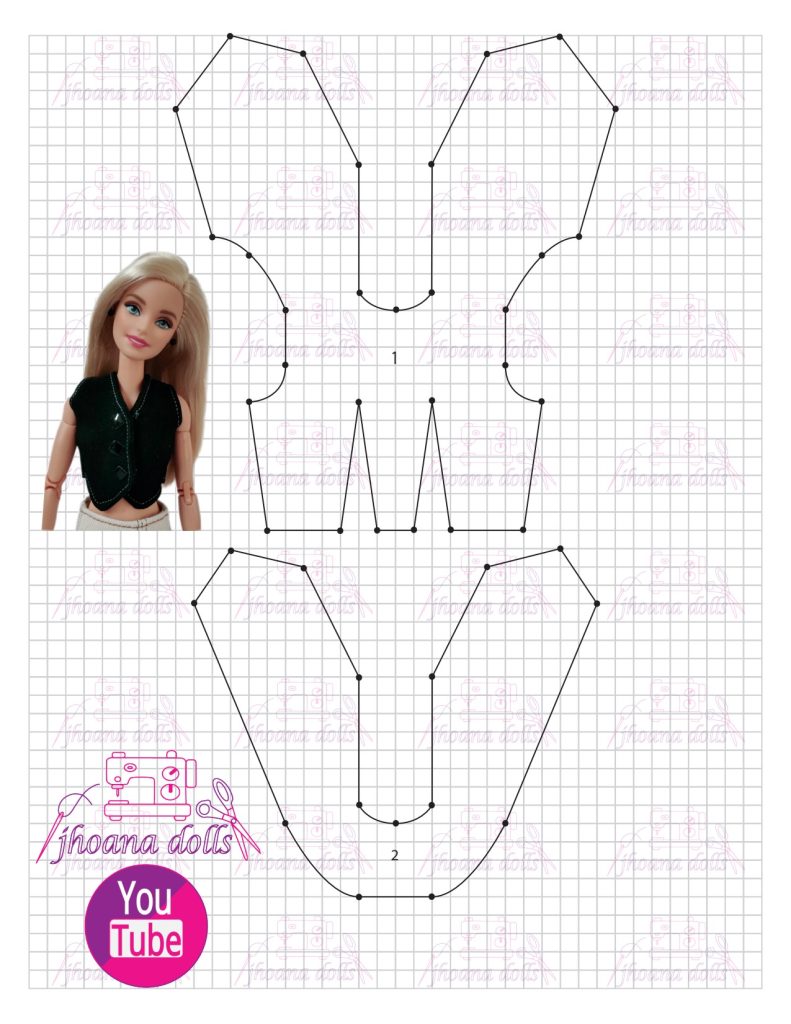 Colete para Barbie - molde parte 1