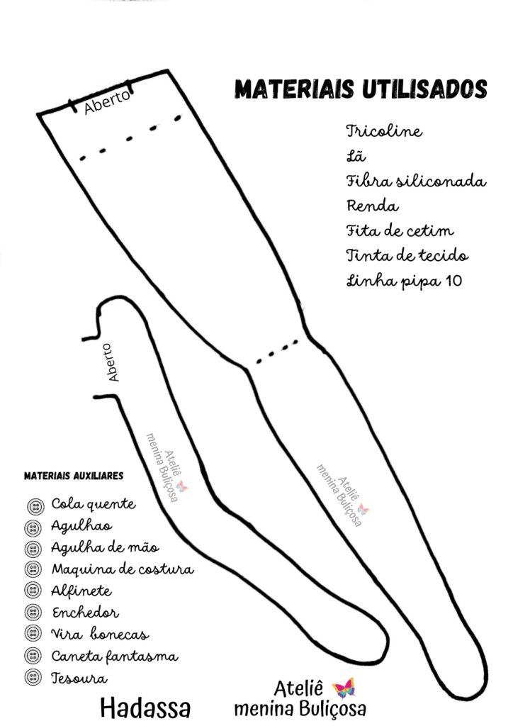 Como fazer a boneca de pano Ana - molde parte 1