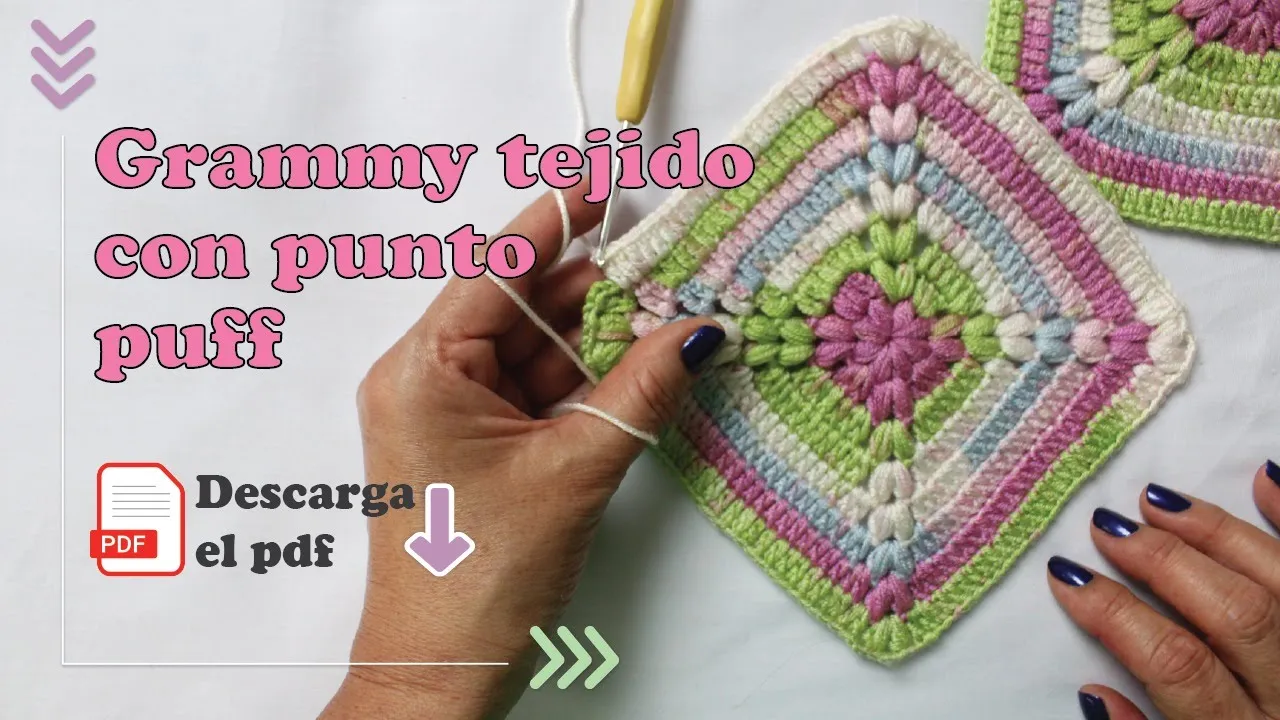 Como fazer a Grammy de crochê com ponto puff