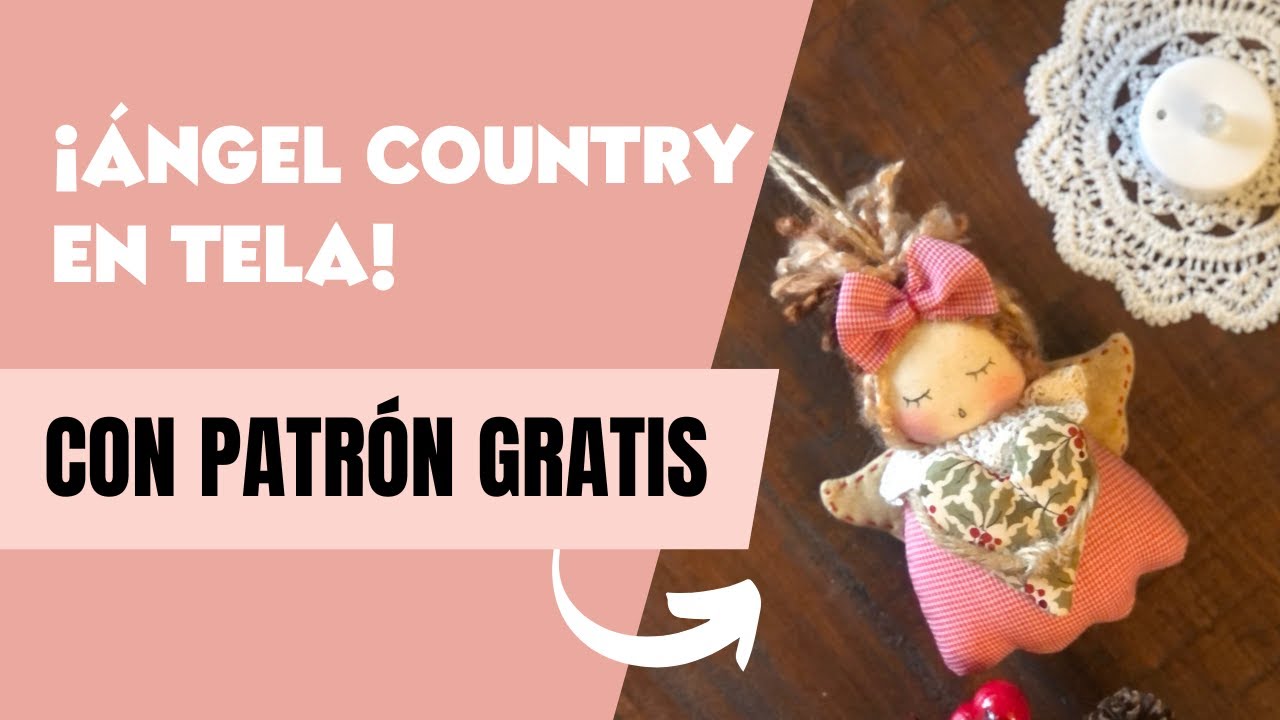 Como fazer anjo country de tecido para o Natal