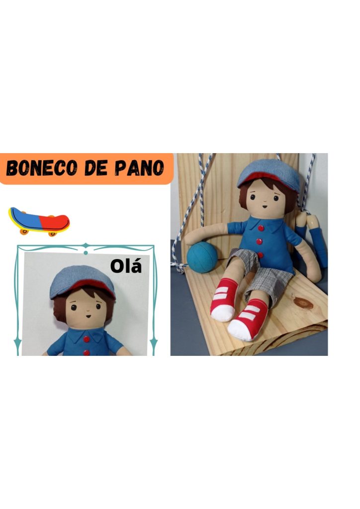 Como fazer boné para boneco de pano - molde parte 1