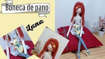 Como fazer boneca de pano Luna com gatinho de estimação