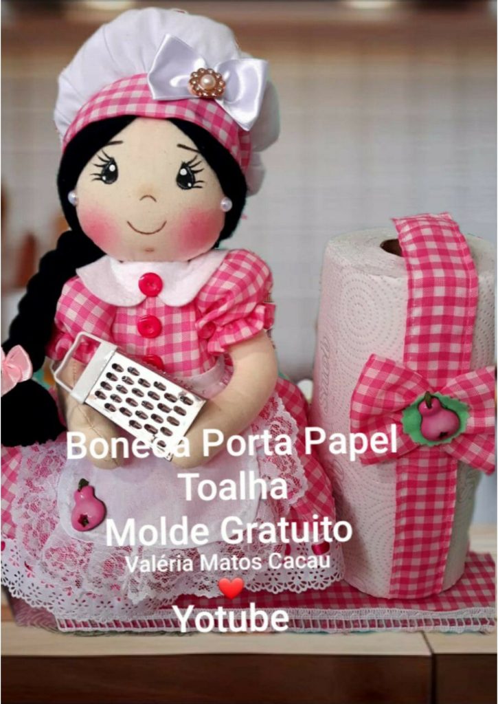Como fazer bonecas porta-papel-toalha com suporte - molde parte 1