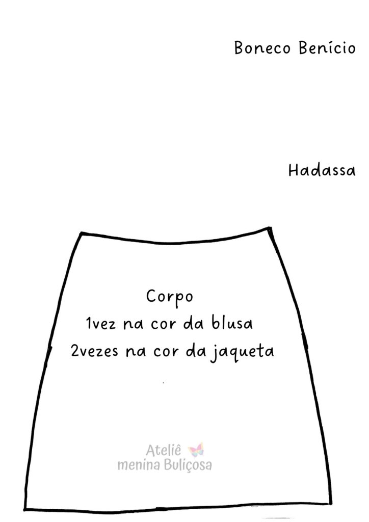 Como fazer boneco de pano para brincar - molde parte 5