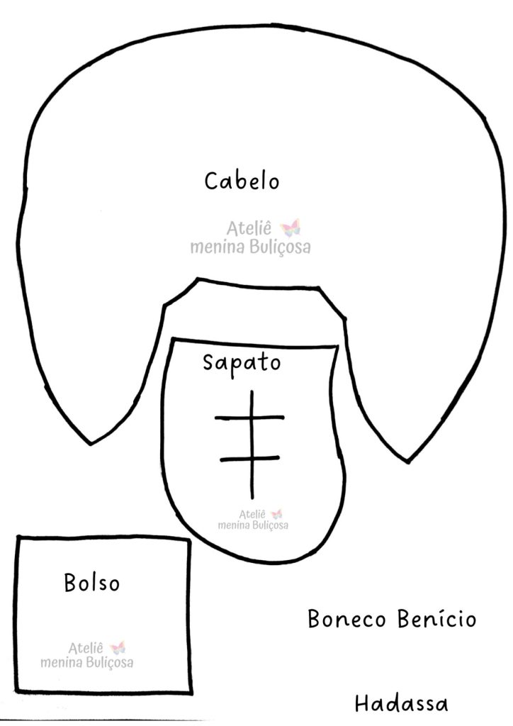 Como fazer boneco de pano para brincar - molde parte 6