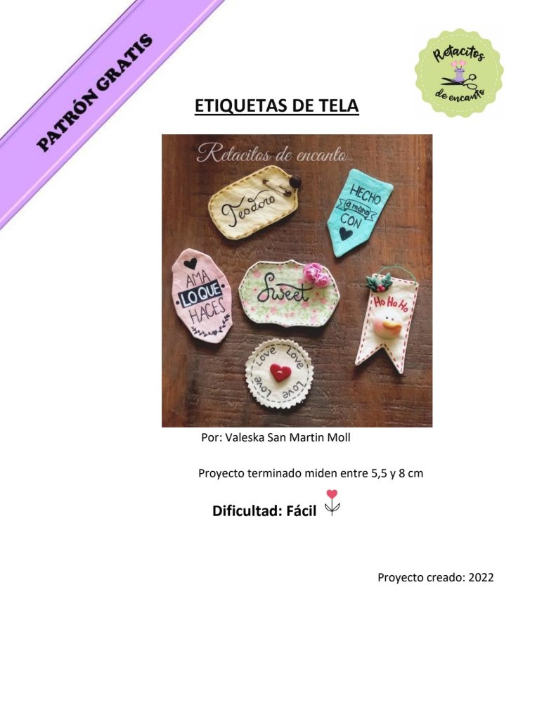 Como fazer etiquetas de tecido - molde parte 1
