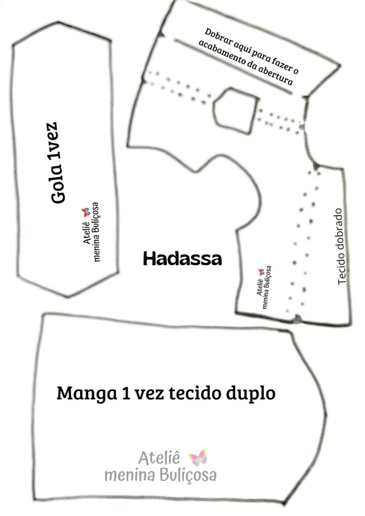 Como fazer jaqueta para boneca de pano - molde parte 1