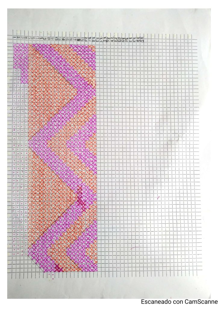 Como fazer mochila wayuu de 2 cores parte 2 – corpo - molde parte 2