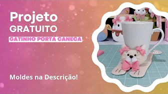 Como fazer porta-caneca de gatinho