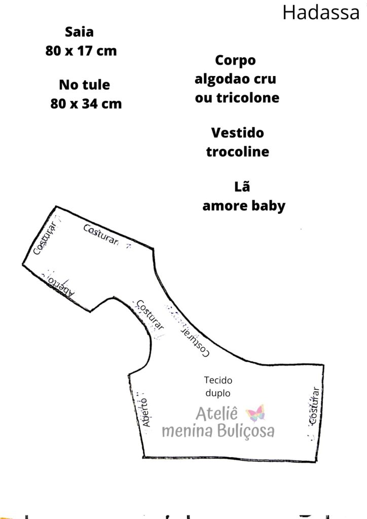 Como fazer vestido lindo para boneca de pano - molde parte 2