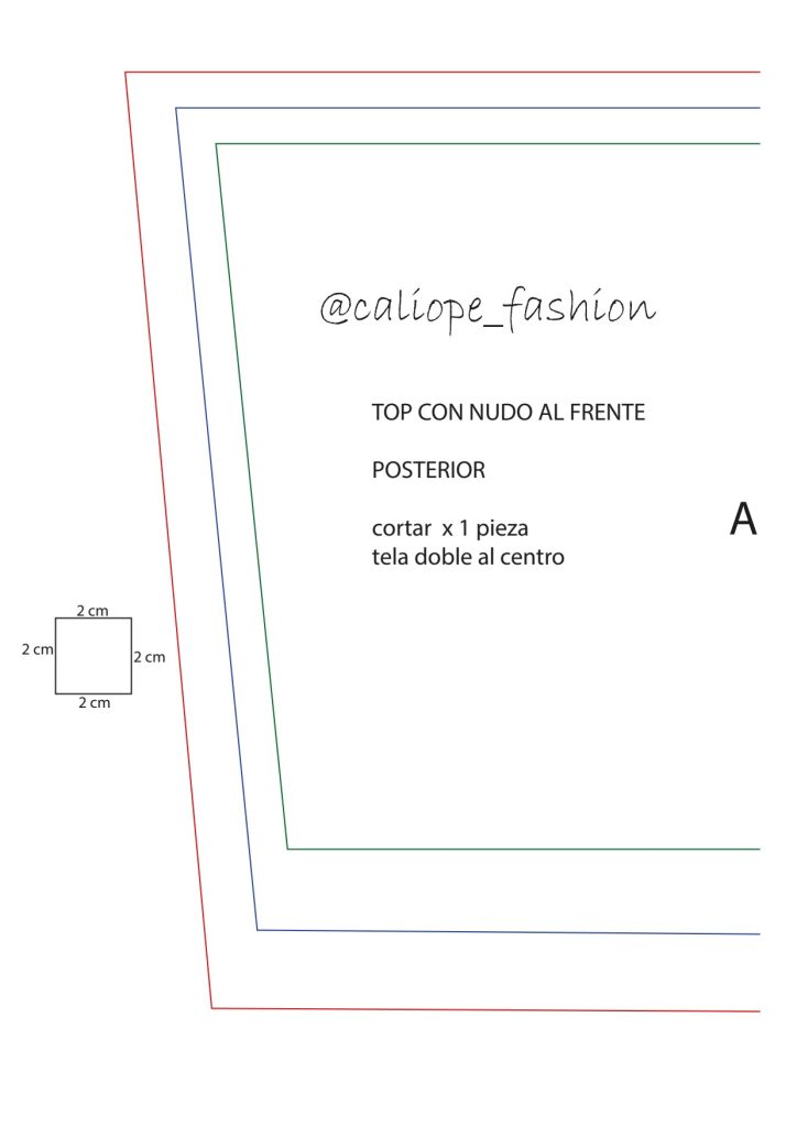 Cropped com nó na frente - molde parte 1