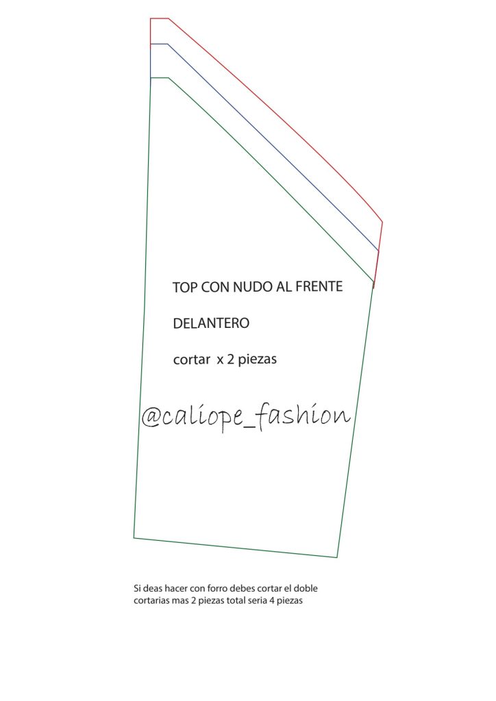 Cropped com nó na frente - molde parte 6