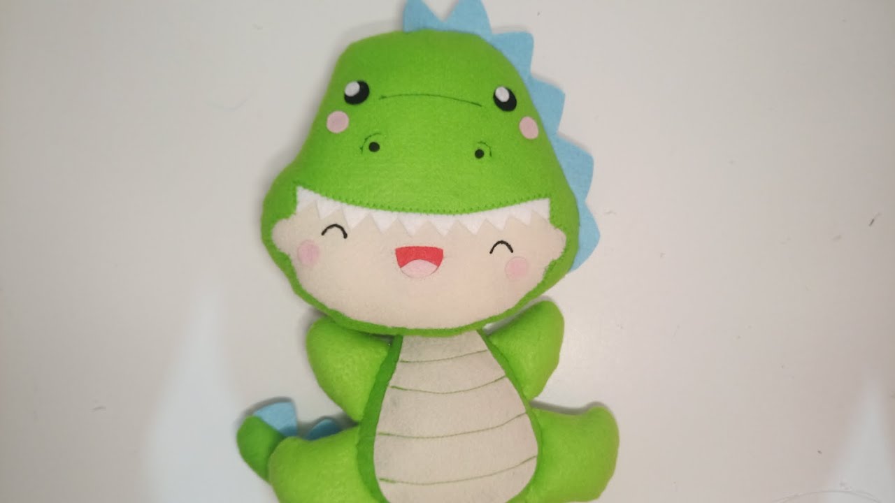 Dino baby de feltro parte 2 passo a passo