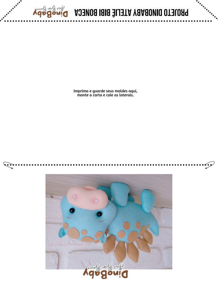 Dinossauro baby de feltro passo a passo parte 3 - molde parte 4
