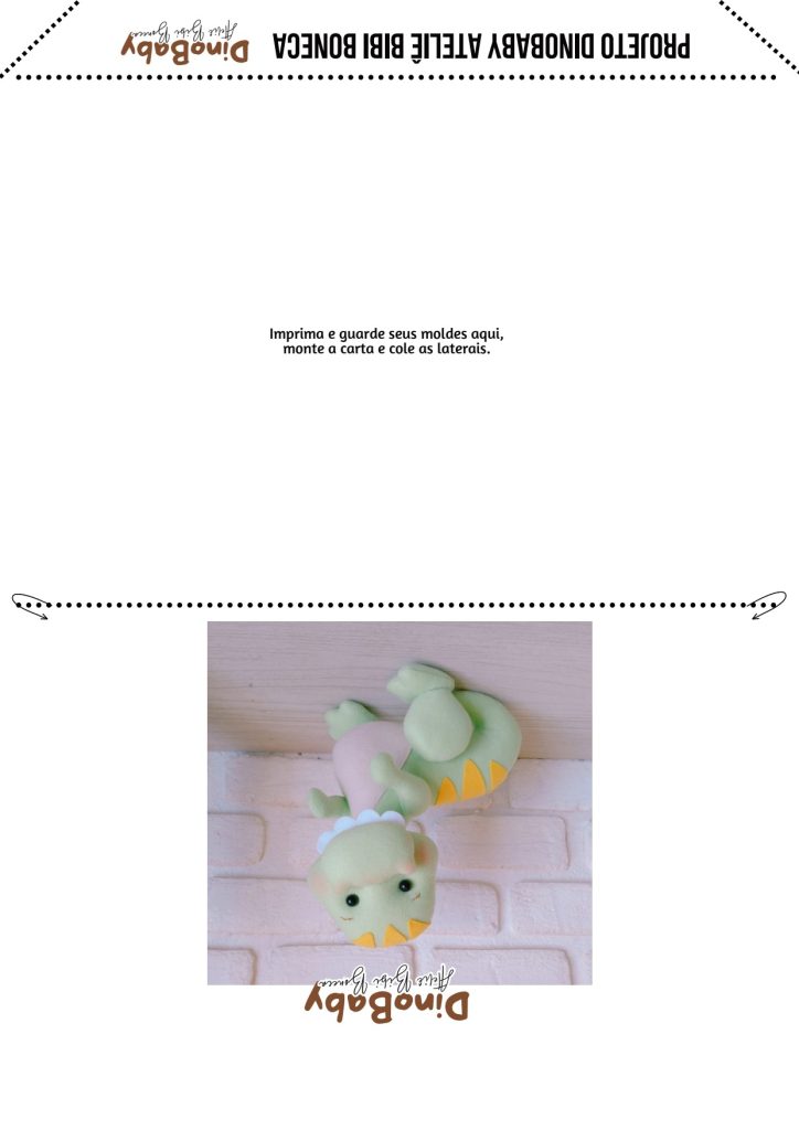 Dinossauro baby de feltro passo a passo parte 4 - molde parte 4
