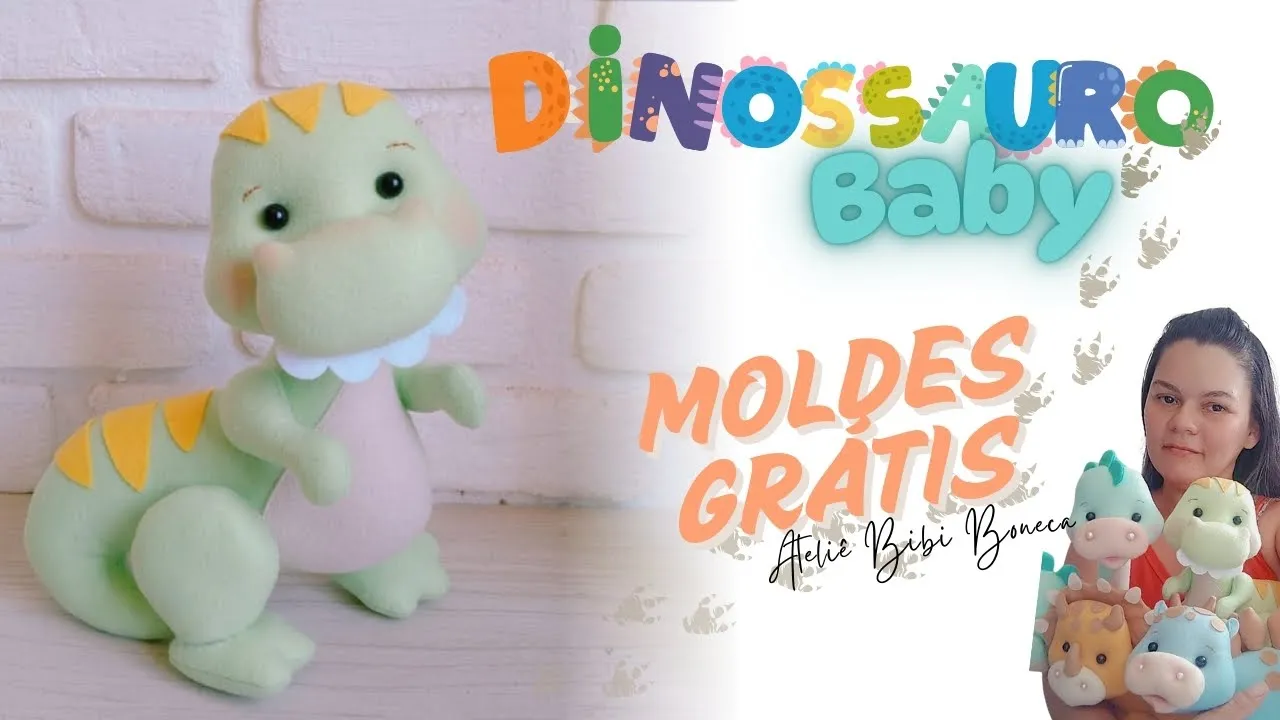 Dinossauro baby de feltro passo a passo parte 4