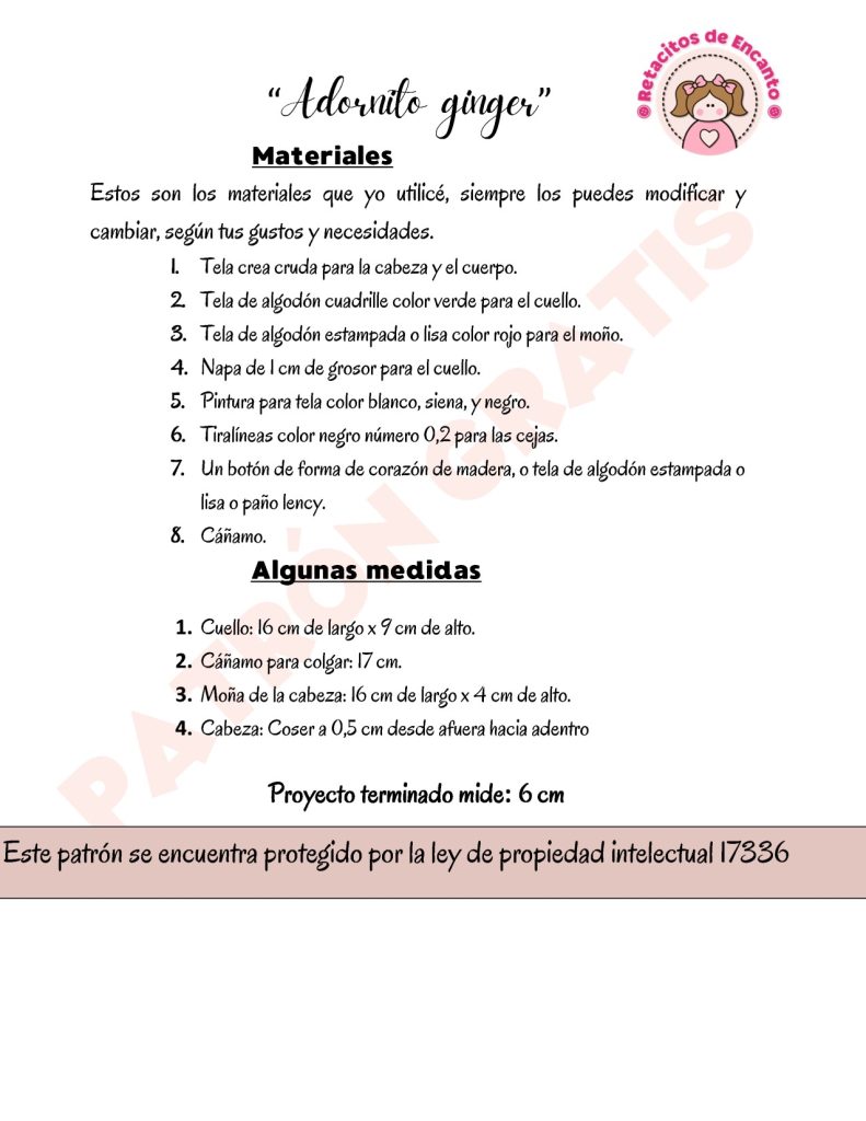 Enfeite de boneco de gengibre rápido de fazer - molde parte 6