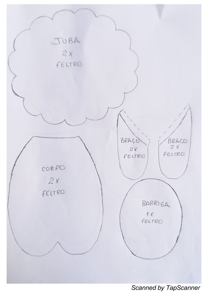 Enfeite de porta maternidade de leãozinho - molde parte 2
