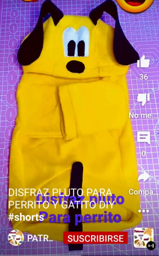 Fantasia de Pluto para cachorro e gato - molde parte 8