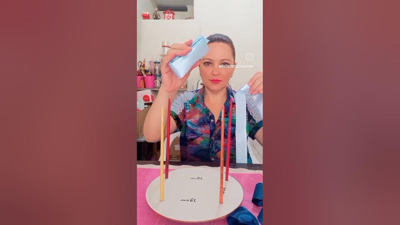 Fazedor de laços de 10, 12 e 15 cm com placa de bloqueio de crochê