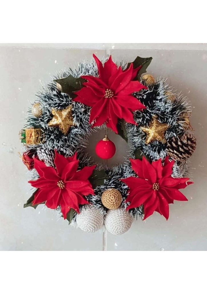 Flor bico-de-papagaio para guirlanda de Natal - molde parte 1