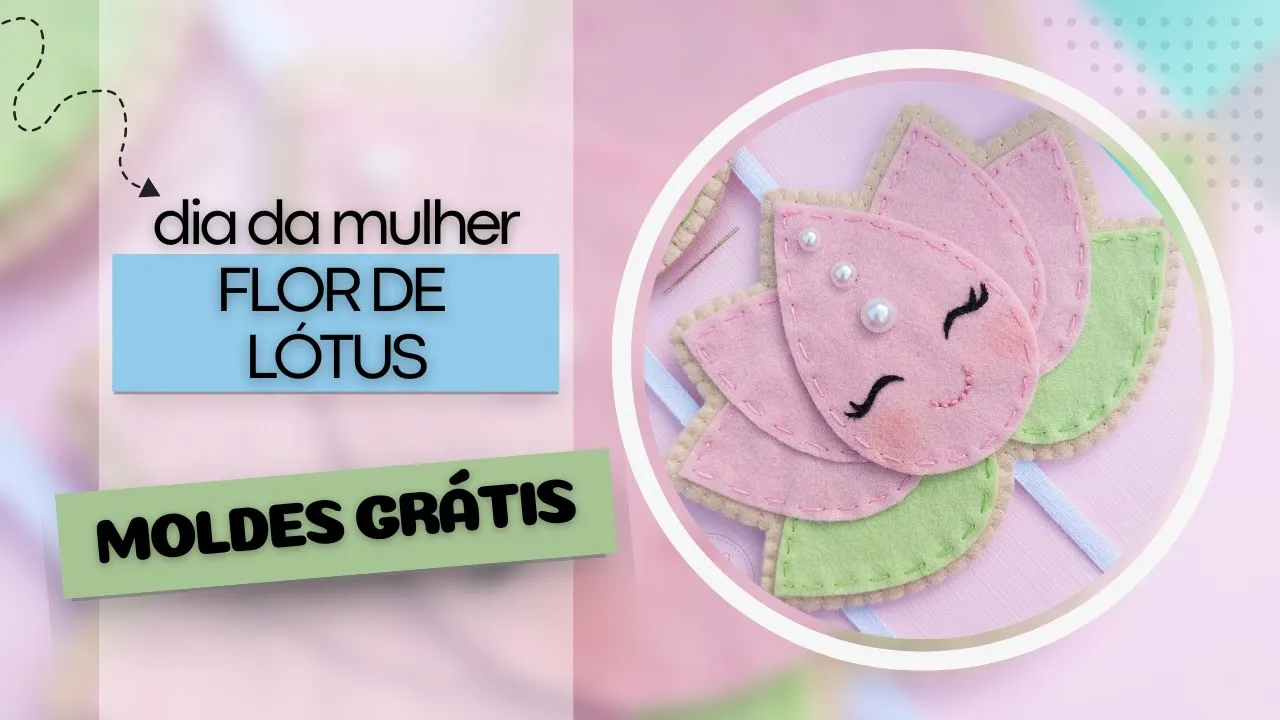 Flor de lótus de feltro para o Dia da Mulher