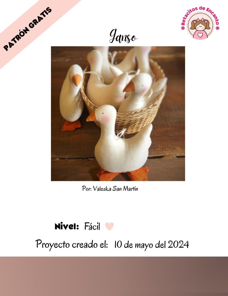 Ganso de tecido fácil, rápido e com poucos materiais - molde parte 1