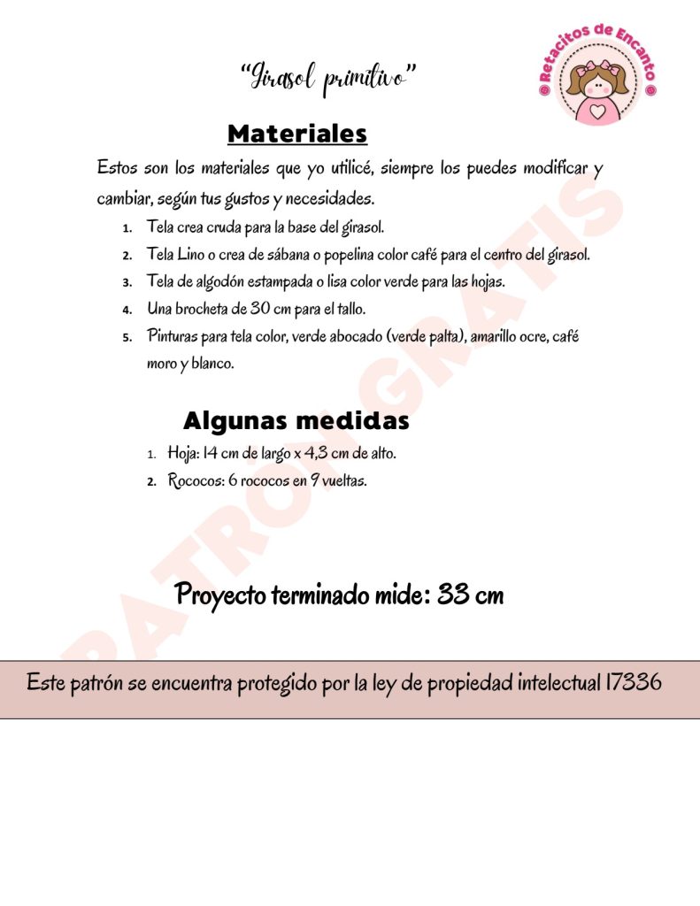 Girassol de tecido para vender e decorar - molde parte 2
