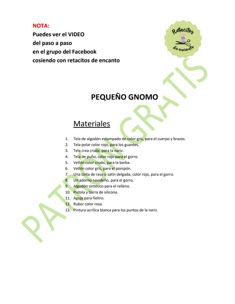 Gnomo natalino de tecido rápido de fazer - molde parte 2