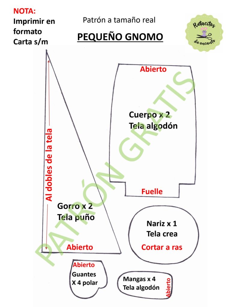 Gnomo natalino de tecido rápido de fazer - molde parte 3