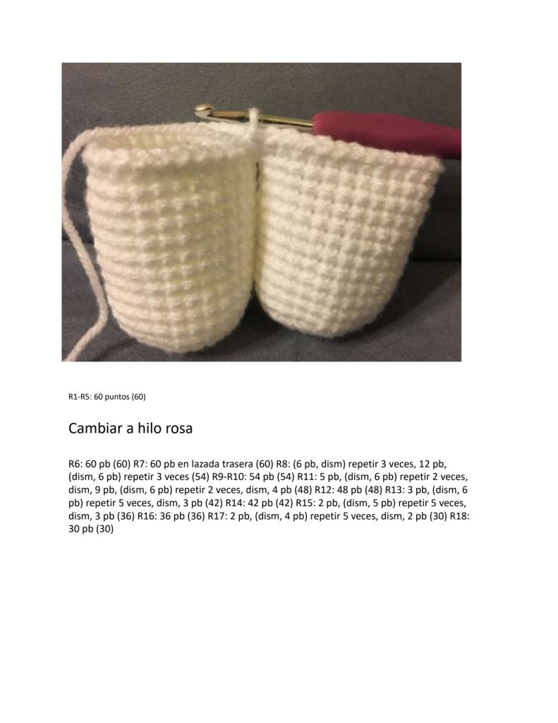 Hello Kitty de amigurumi - molde parte 7