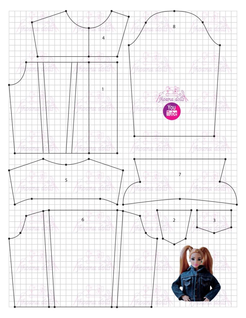 Jaqueta oversized para Barbie Curvy - molde parte 1