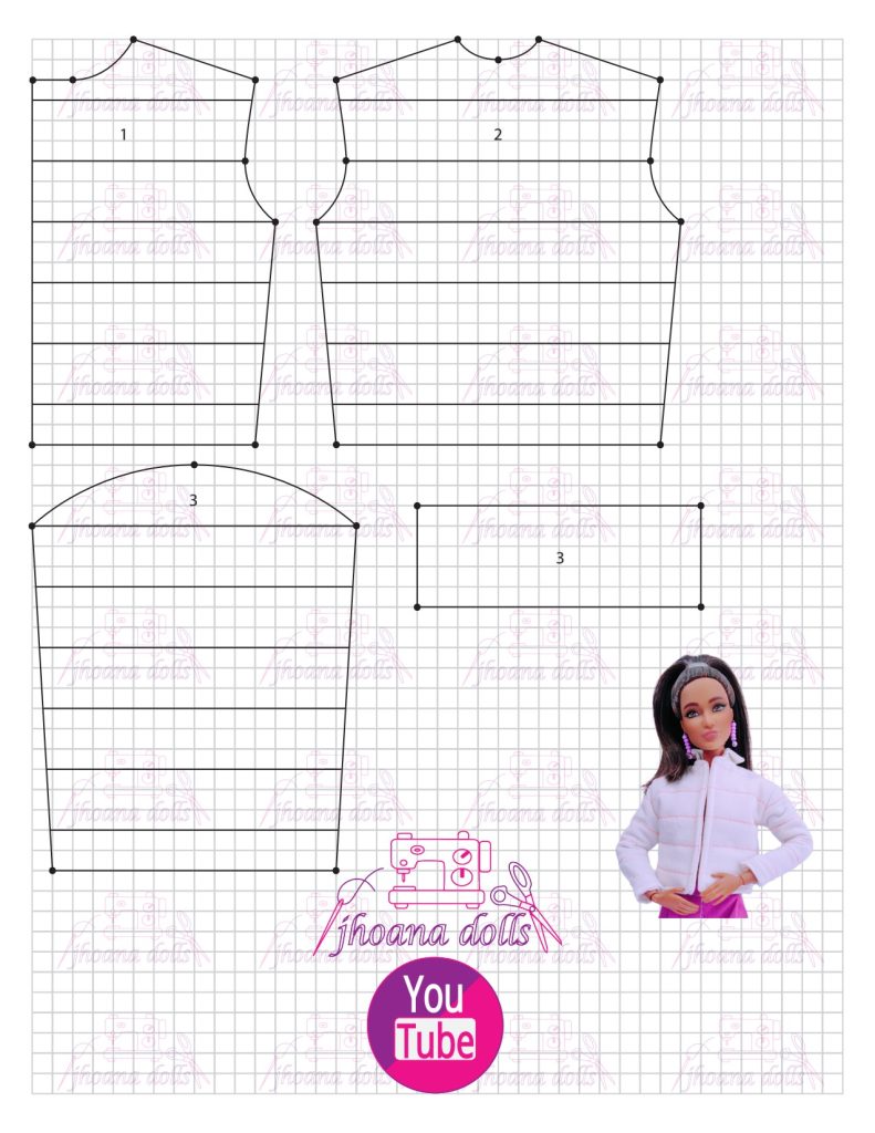 Jaqueta para Barbie - molde parte 1