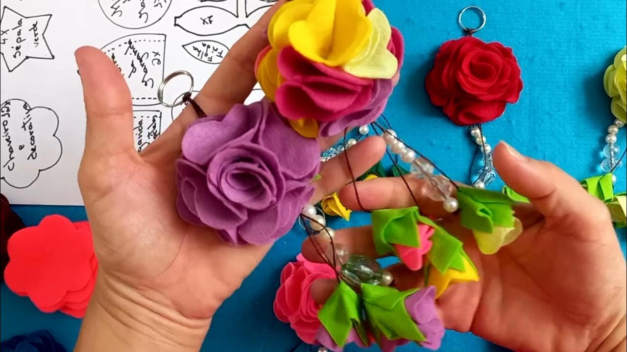 Lembrancinha chaveiro flor de feltro – artesanato lucrativo
