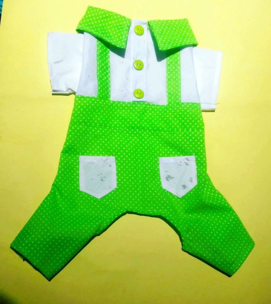 Macacão com gola de camisa para cachorro - molde parte 5