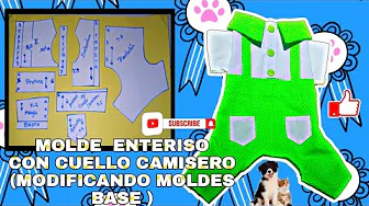 Macacão com gola de camisa para cachorro