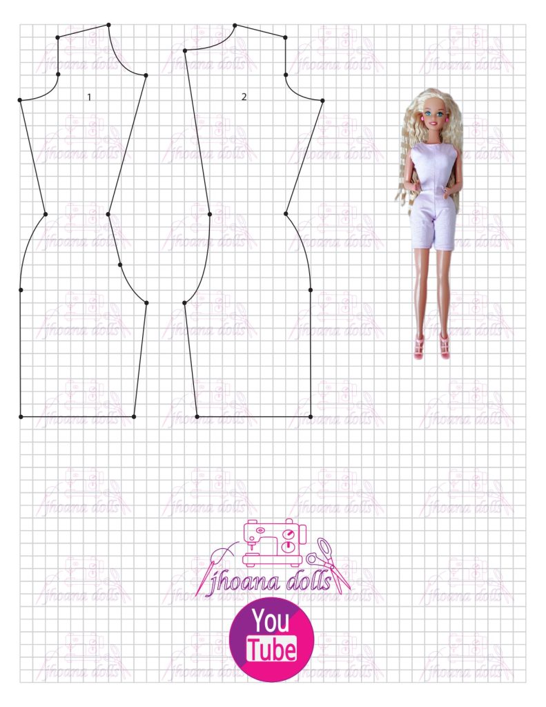 Macacão para Barbie antiga - molde parte 1