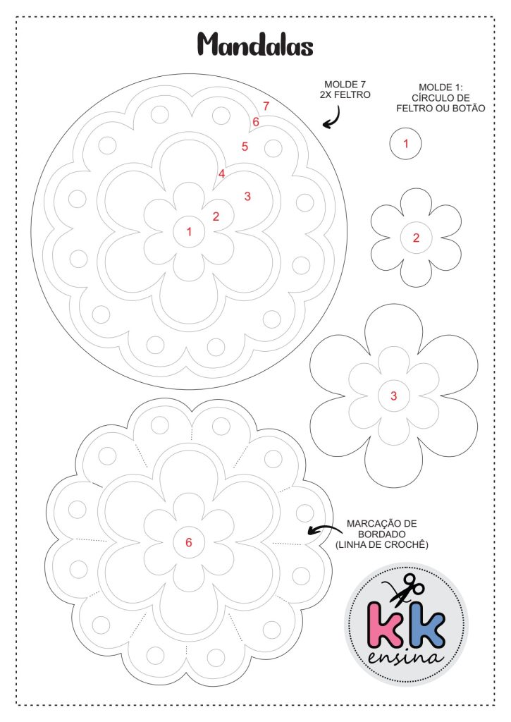 Mandalas de feltro - molde parte 1