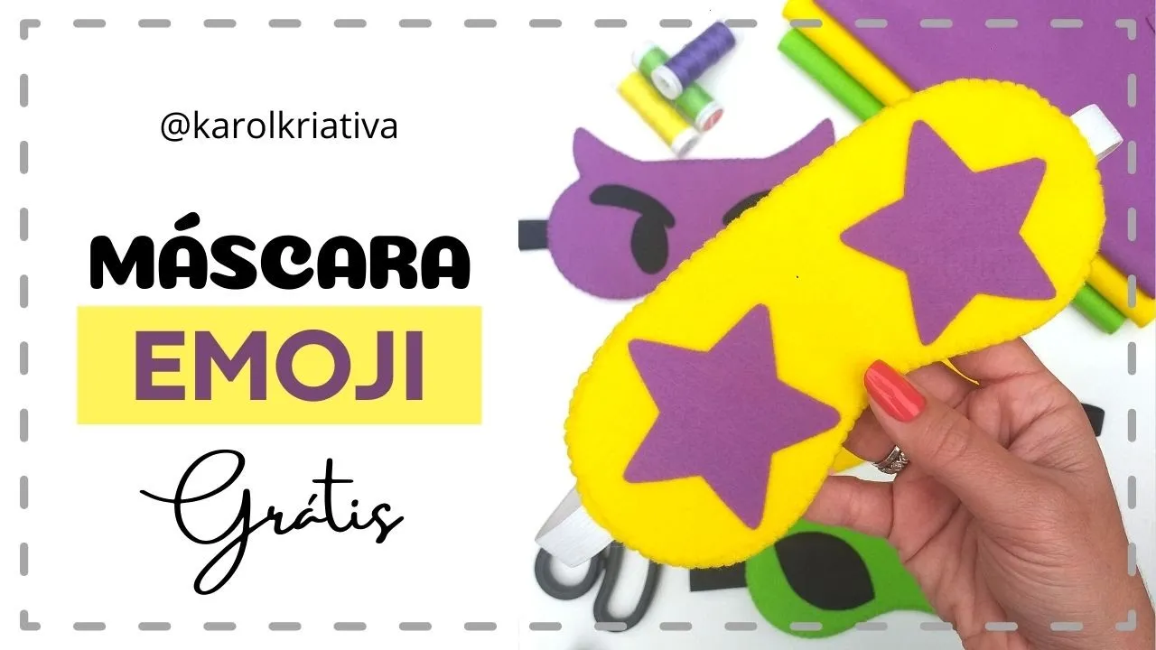 Máscaras de dormir de feltro com emojis